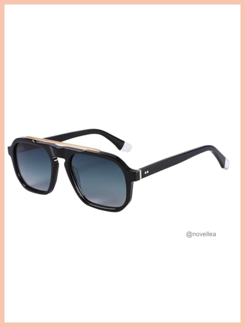 Vintage Square Aviator Polarized Sunglasses Unisex UV400 Acetate